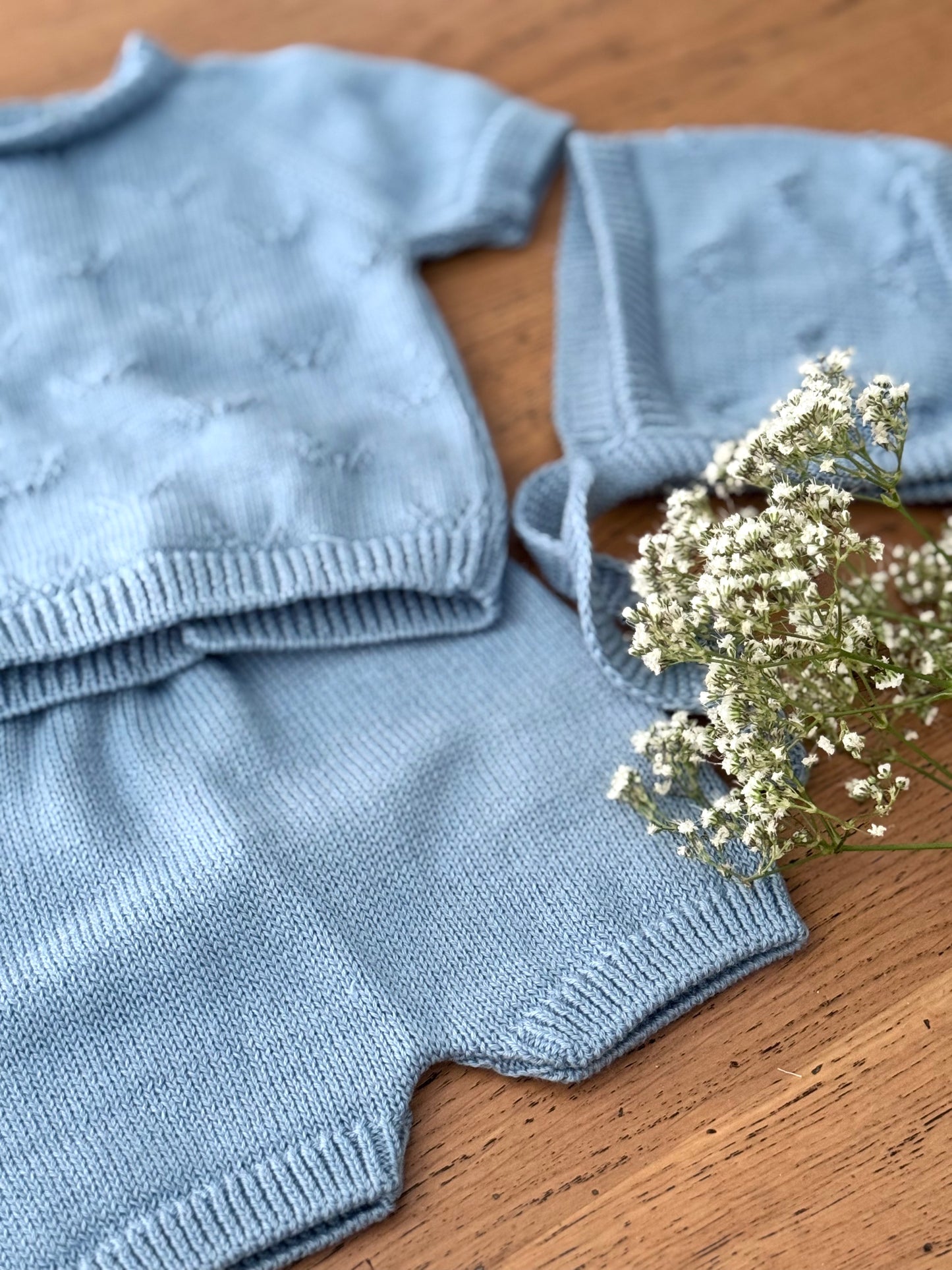 Set 3 Pezzi Maglia giro Collo in maglia di Cotone