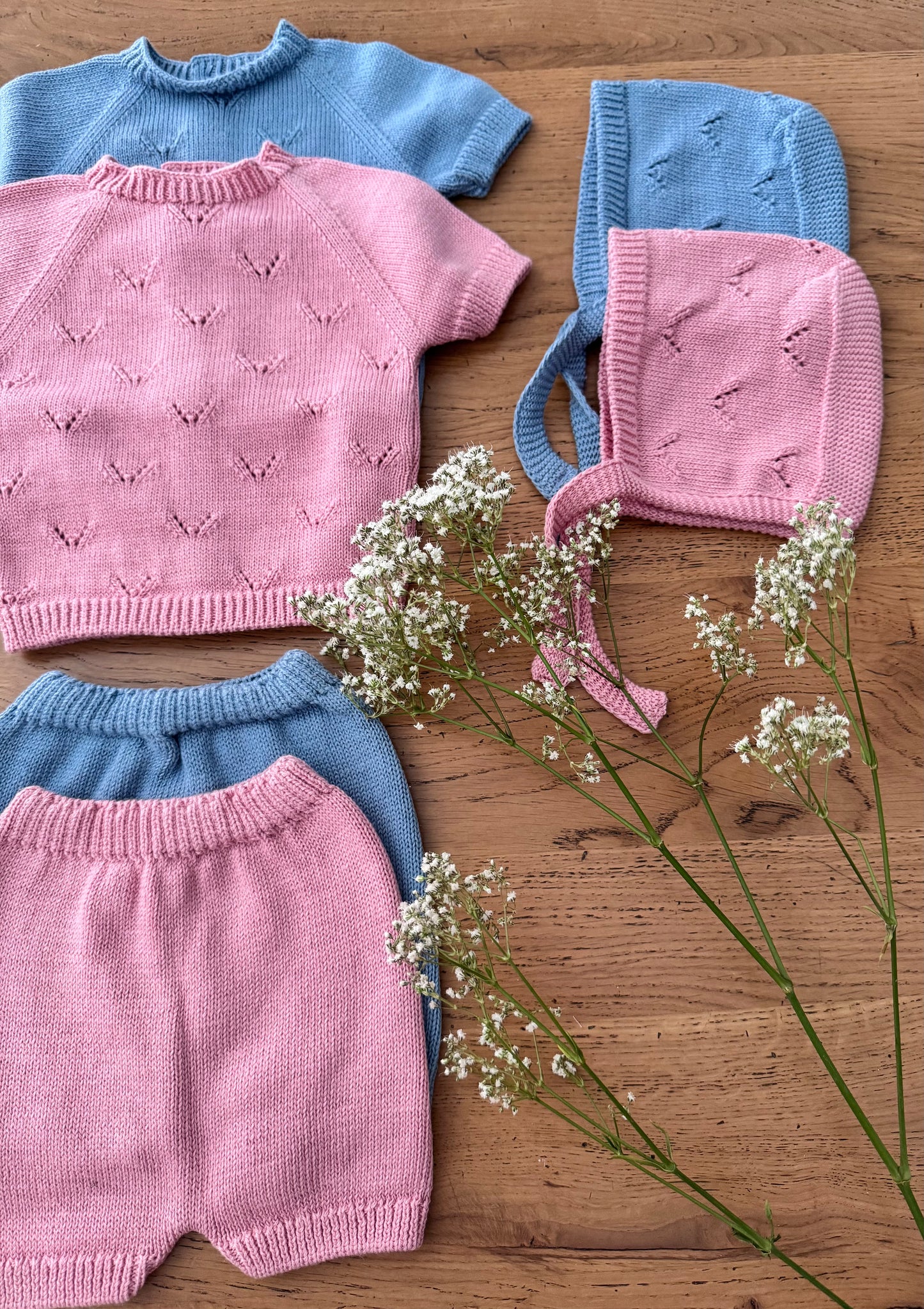 Set 3 Pezzi Maglia giro Collo in maglia di Cotone