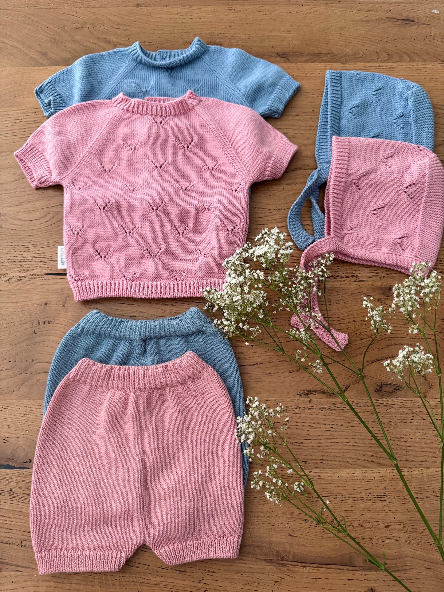 Set 3 Pezzi Maglia giro Collo in maglia di Cotone