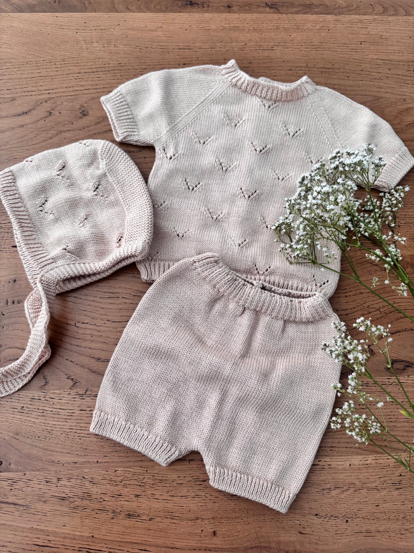 Set 3 Pezzi Maglia giro Collo in maglia di Cotone
