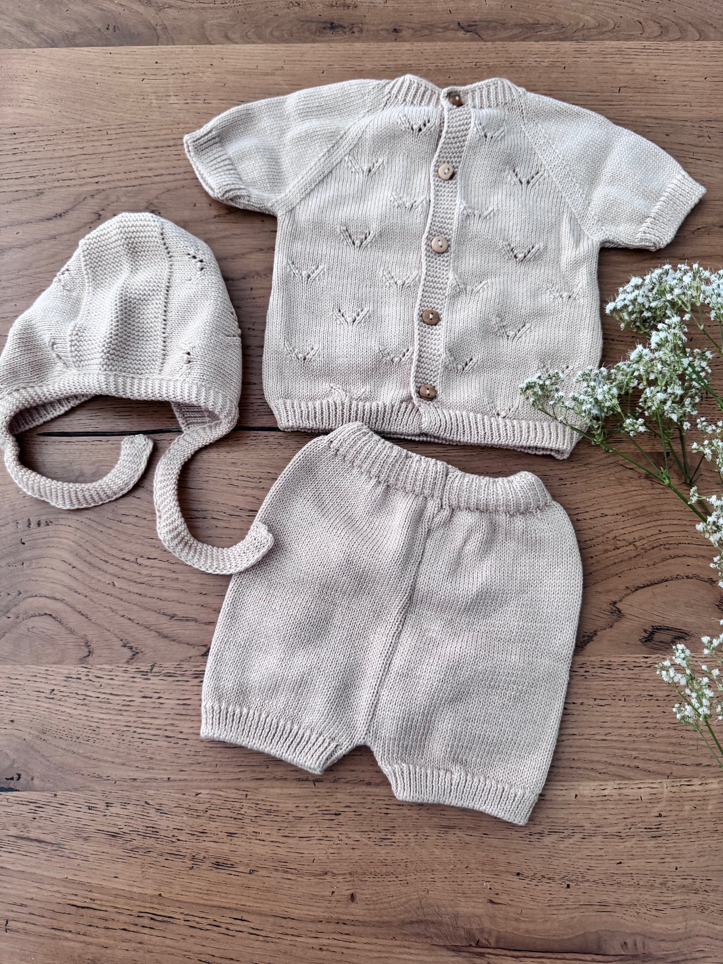 Set 3 Pezzi Maglia giro Collo in maglia di Cotone