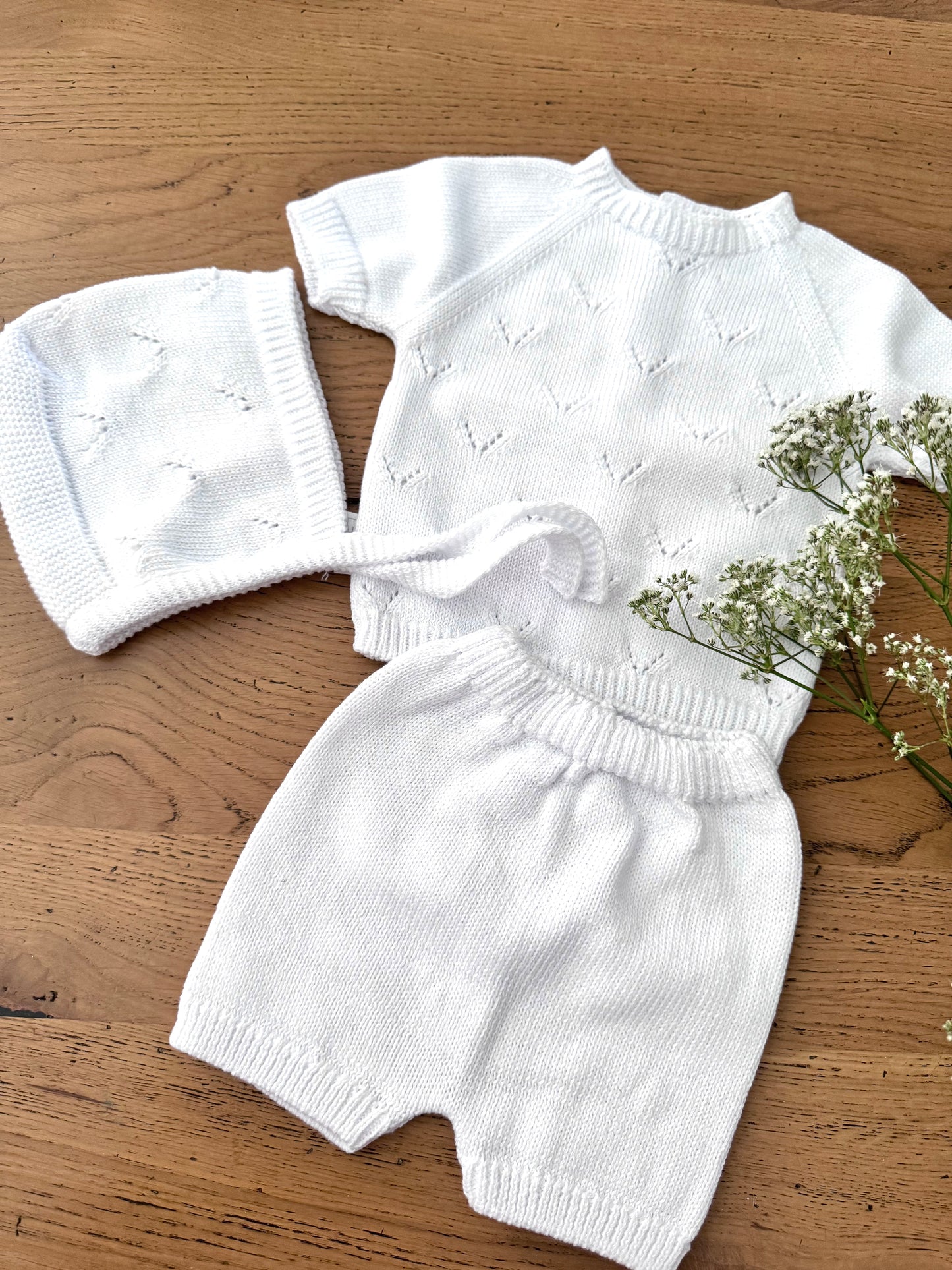 Set 3 Pezzi Maglia giro Collo in maglia di Cotone